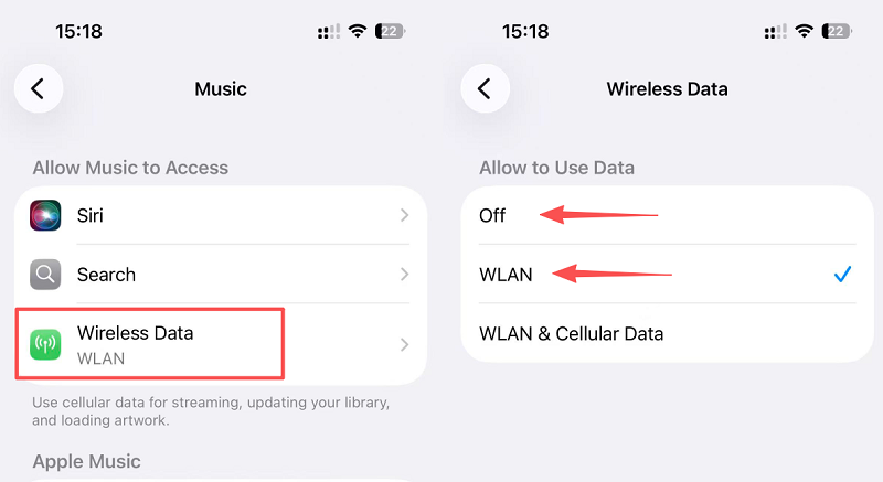 Turn Off Using Cellular Data