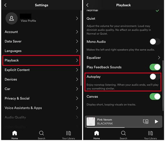 Disattiva la riproduzione automatica di Spotify su Android/iPhone