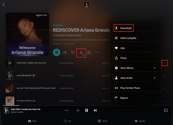 Download Amazon Music Songs on iPad