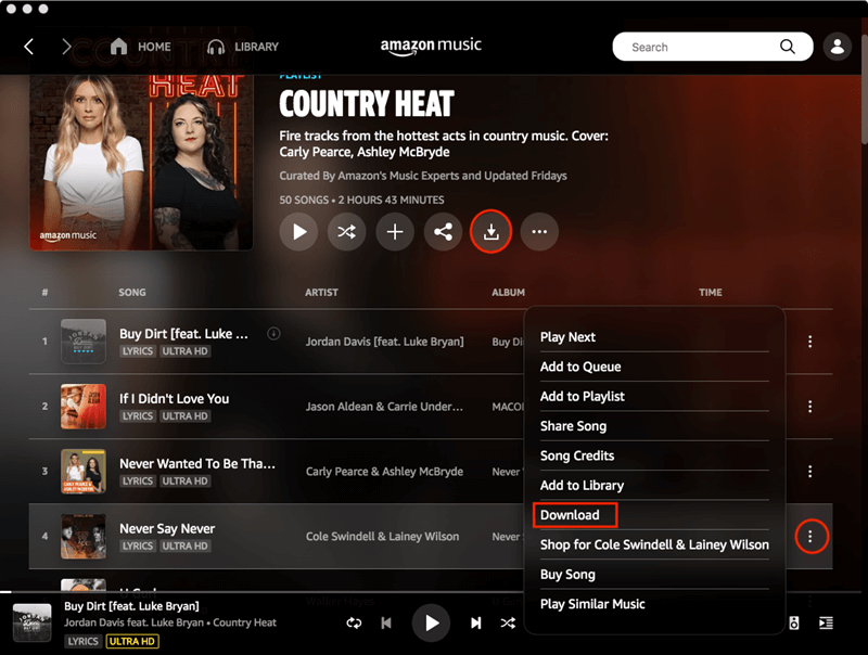 Download Amazon Music to Mac in App