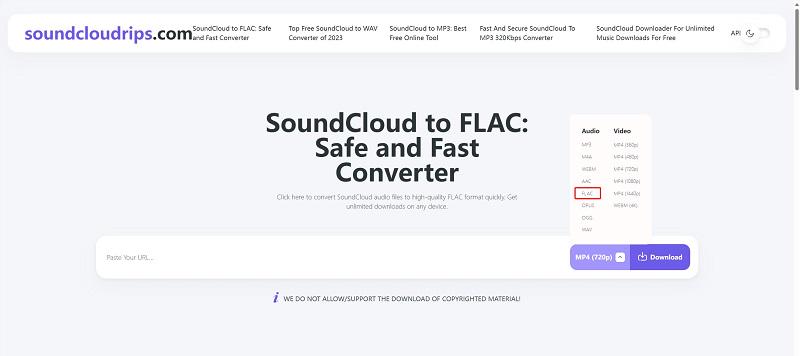 Download SoundCloud to FLAC Online with SoundCloudrips