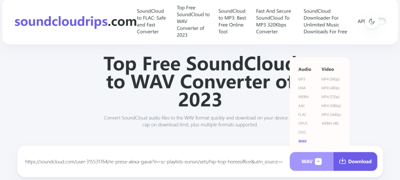 Online SoundCloud to WAV Downloader - Soundcloudrips