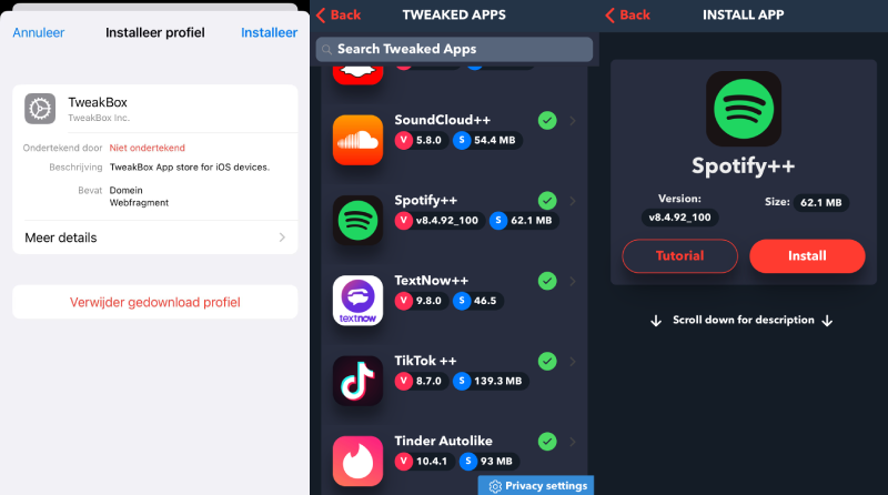 download Spotify ++ from Tweakbox