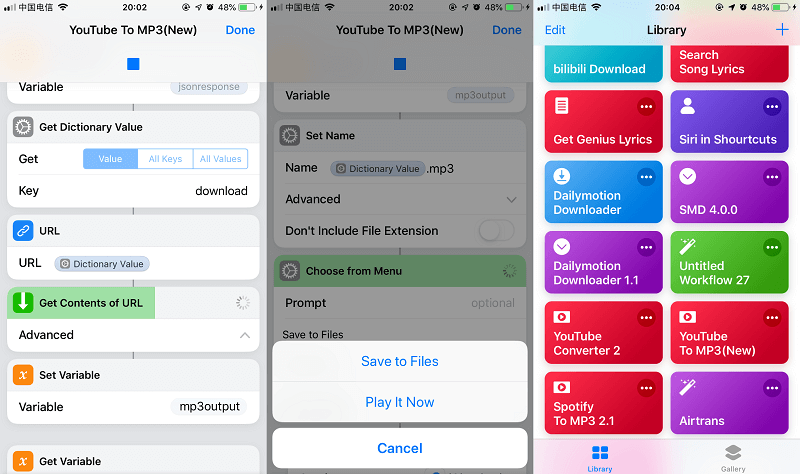Download YouTube Music iPhone Shortcut