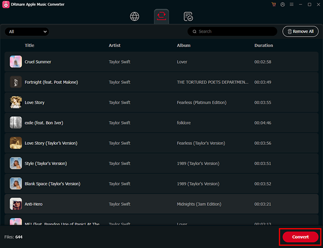 DRmare Apple Music Converter interface