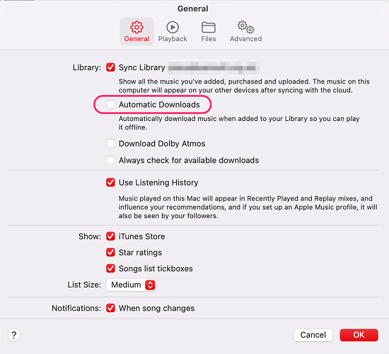 Open Apple Music Automatic Downloads on Mac