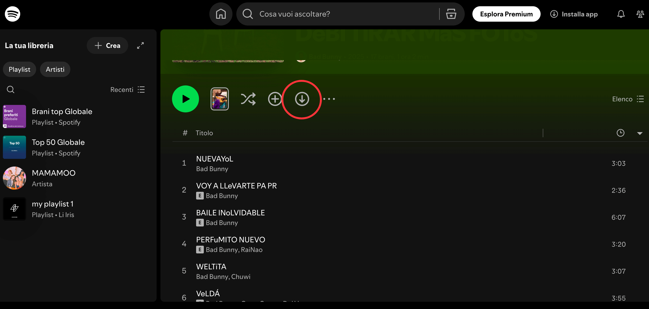 Estrarre musica da Spotify con Spotify Premium