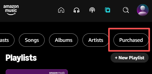 Filter Purchase Amazon Music on Android