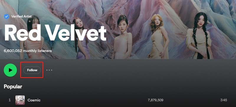 Follow Favorite Artist on Spotify