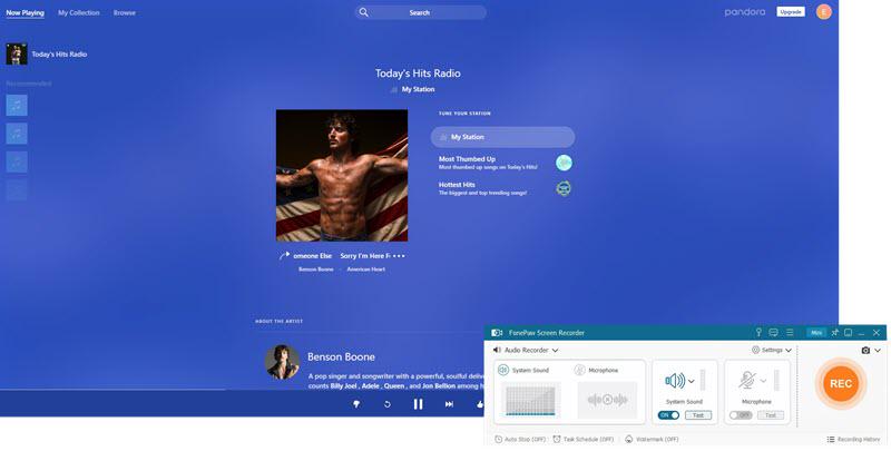 Record Pandora to MP3 via FonePaw
