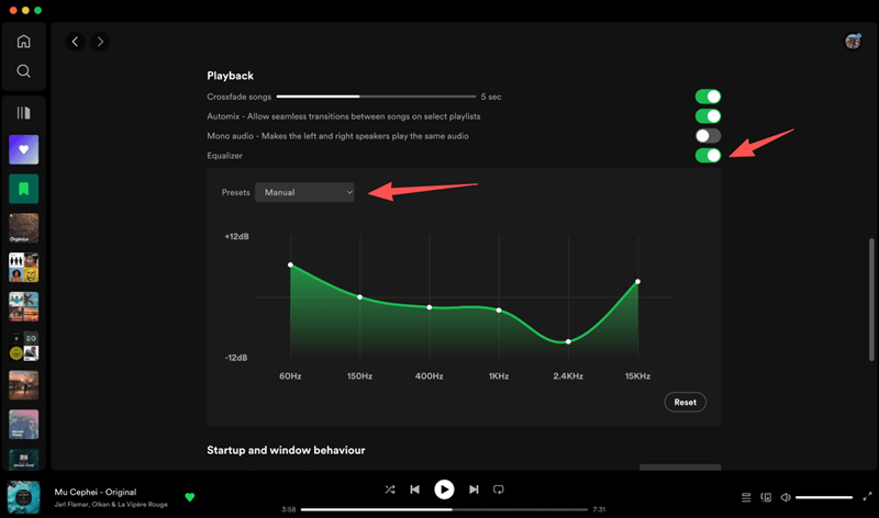 Gebruik Spotify equalizer op Mac