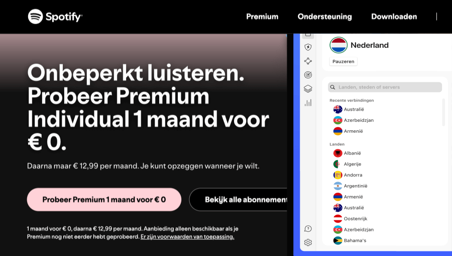 Gebruik een VPN om Spotify Premium goedkoper te krijgen