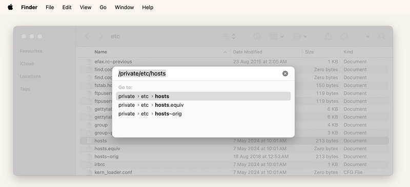 Hostbestand op Mac wijzigen