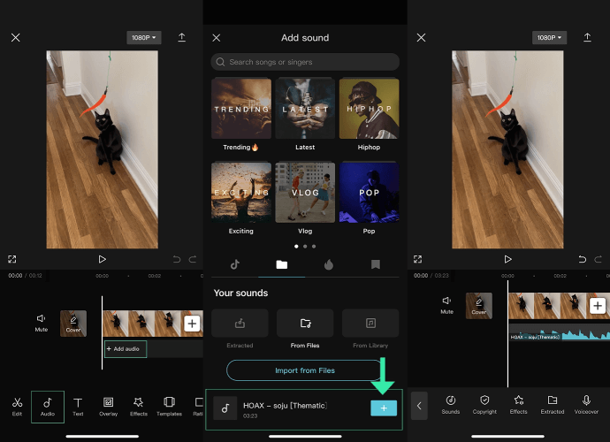 Spotify-muziek toevoegen aan video in CapCut