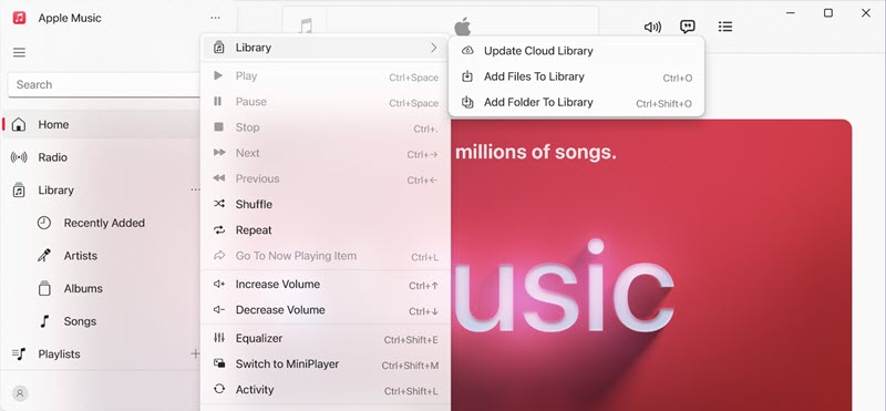 Add File to Apple Music Library on Windows