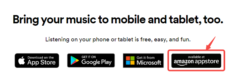 Get Spotify on Kindle Fire from Download Page