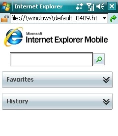 Internet Explorer Mobile Interface