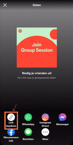 Spotify-nummer-URL kopiëren op Android