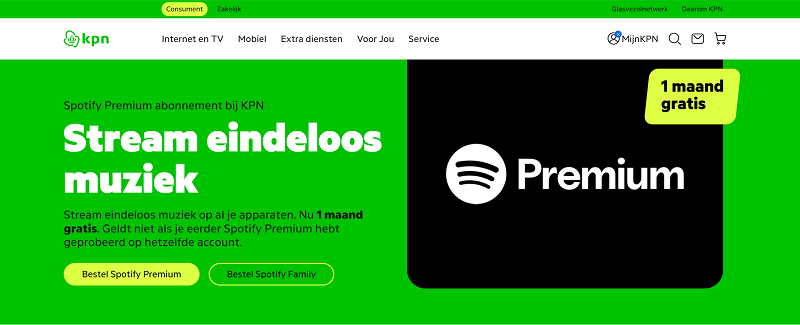 KPN gratis Spotify Premium