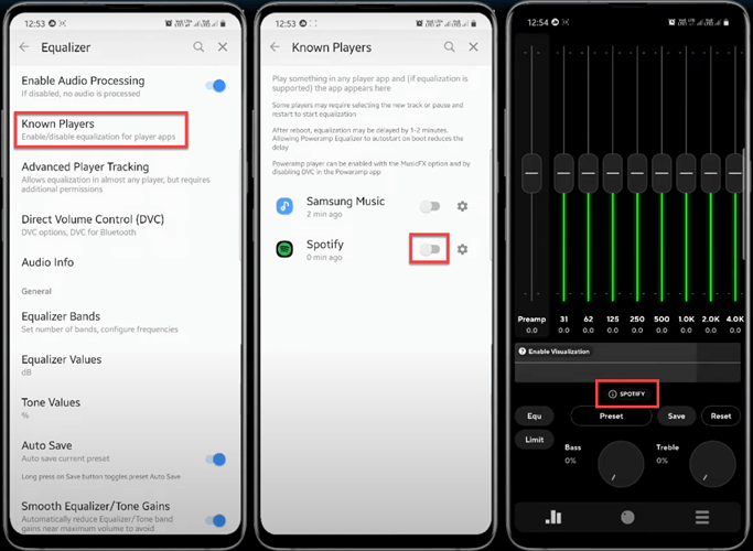 Connect Poweramp Equalizer with Spotify