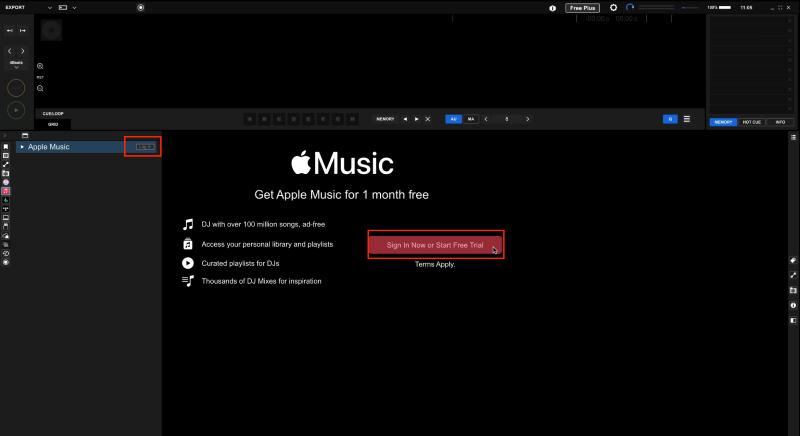 Log into Apple Music in Rekordbox