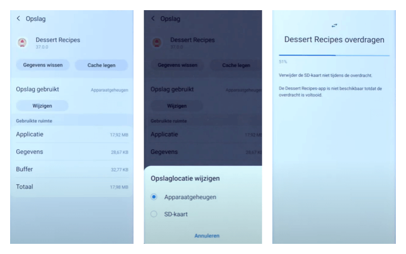 Lokale bestanden naar sd-kaart verplaatsen op Android