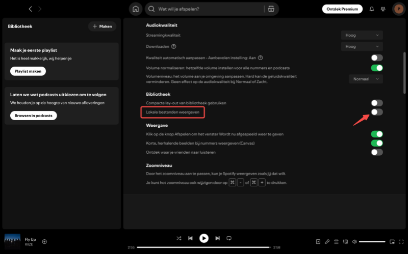 Toon lokale bestanden op Spotify-app