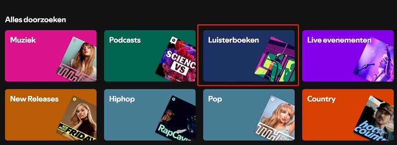 Luisterboeken vinden op Spotify
