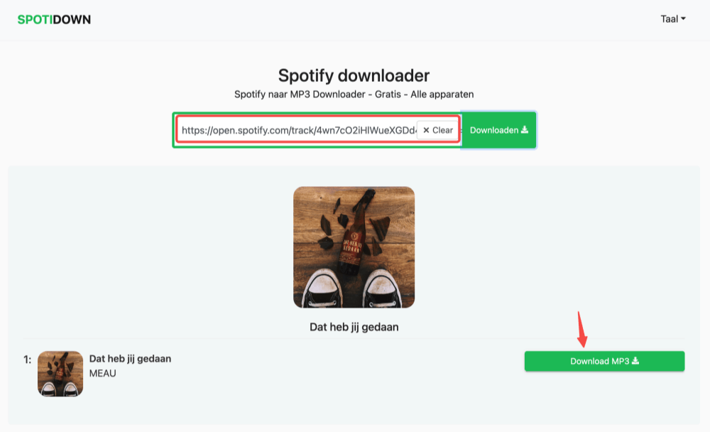 Spotify-playlist downloaden via SpotiDown