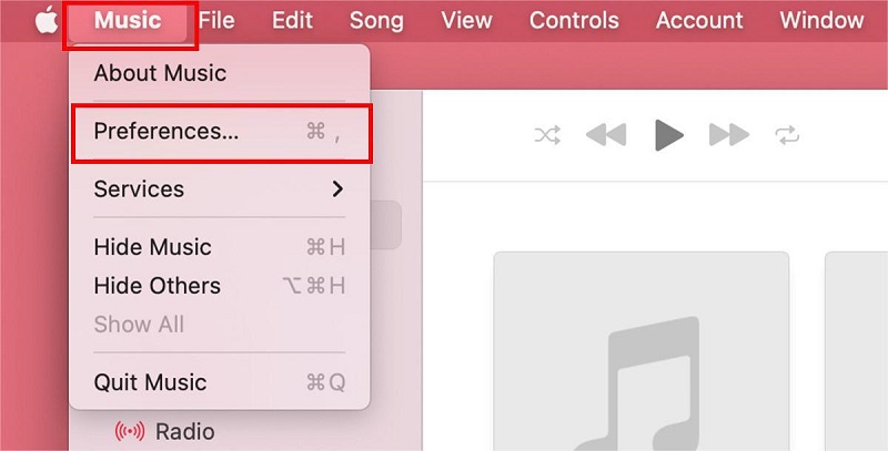 Open Apple Music General Settings on Mac