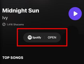 Open Shazam Song in Spotify