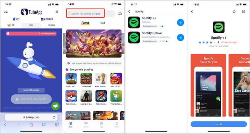 Ottenere Spotify++ con TutuApp