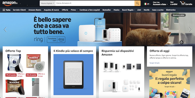 Pagina Principale Amazon
