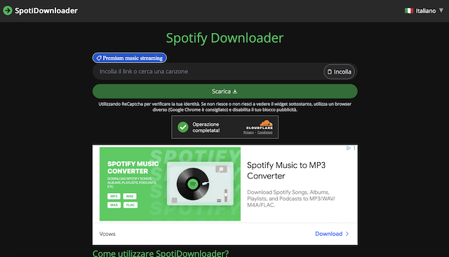Pagina Download Spotify Downloader