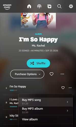 Purchase Amazon Music Album