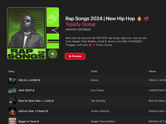 Rap Songs 2024 on Apple Music