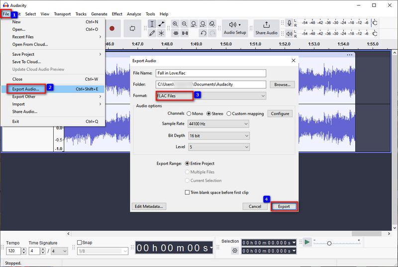 Record SoundCloud to FLAC with Audacity