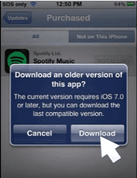 Download Older Version of Spotify on iPhone 4