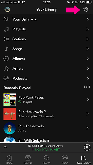 Enable Spotify Setting on Mobile