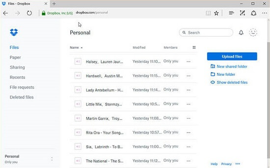 Transfer iTunes Music to Dropbox