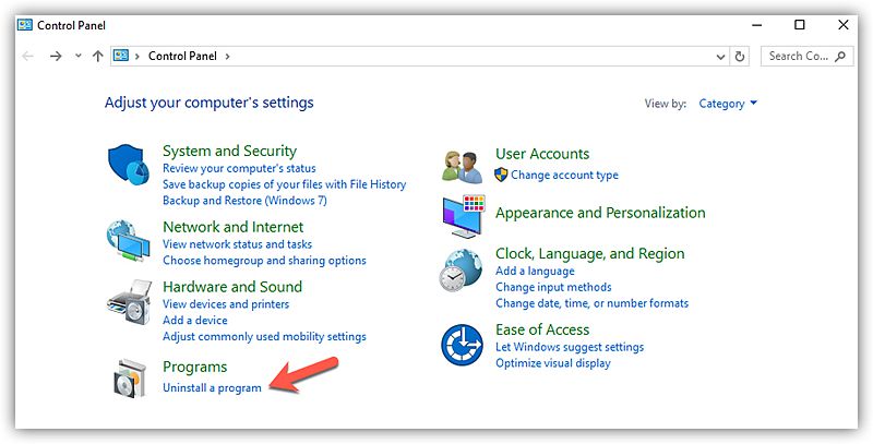 Uninstall Programs on Windows