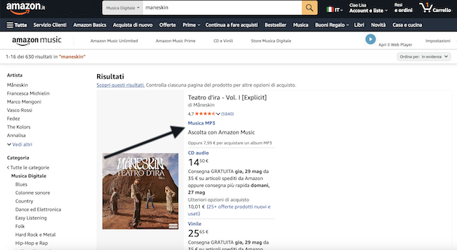 Ricerca Brano Desiderato Da Scaricare