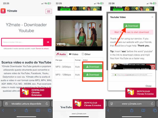 Scarica YouTube Video Audio Con Y2mate