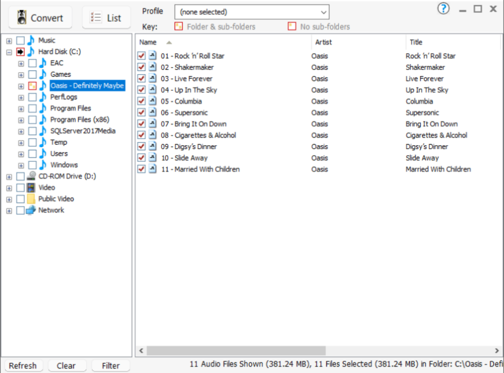 Search ALAC songs for Conversion