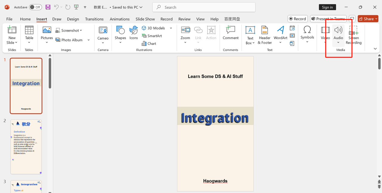 Navigate to Insert Tab