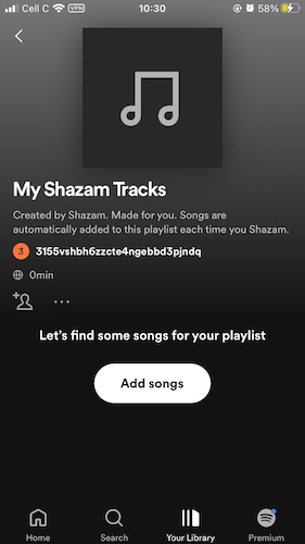 Shazam Playlist on Spotify