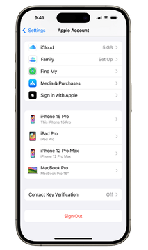 Sign out iPhone Apple Account