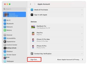 Sign out Mac Apple Account