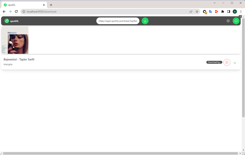 spotDL Scaricamento di brani Spotify