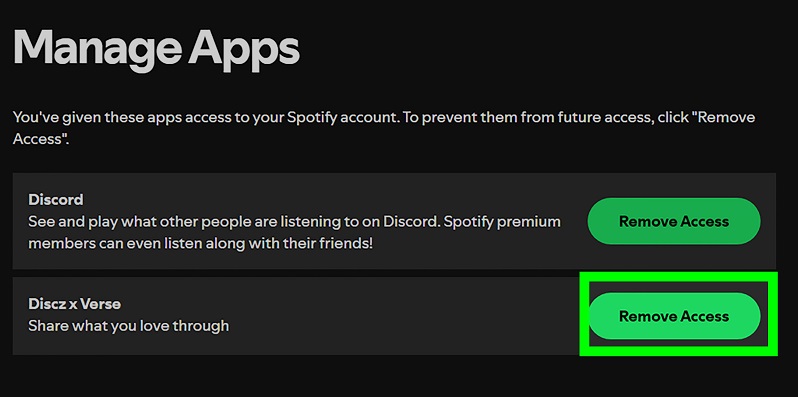 Remove Third-Party App Access